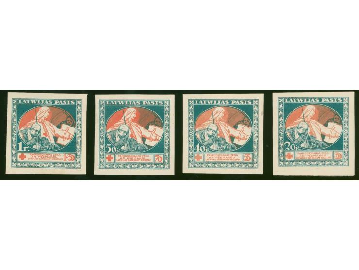 1920, Red Cross 20 k.-1 rbl. green/red on chalky paper, without gum, scarce, fine
