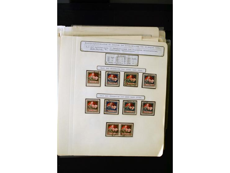  1920, Red Cross, mostly unused collection with many multiples, partially imperforated stamps and multiples, plate flaws and 