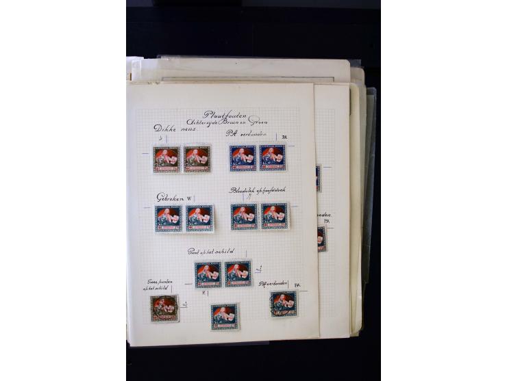  1920, Red Cross, mostly unused collection with many multiples, partially imperforated stamps and multiples, plate flaws and 