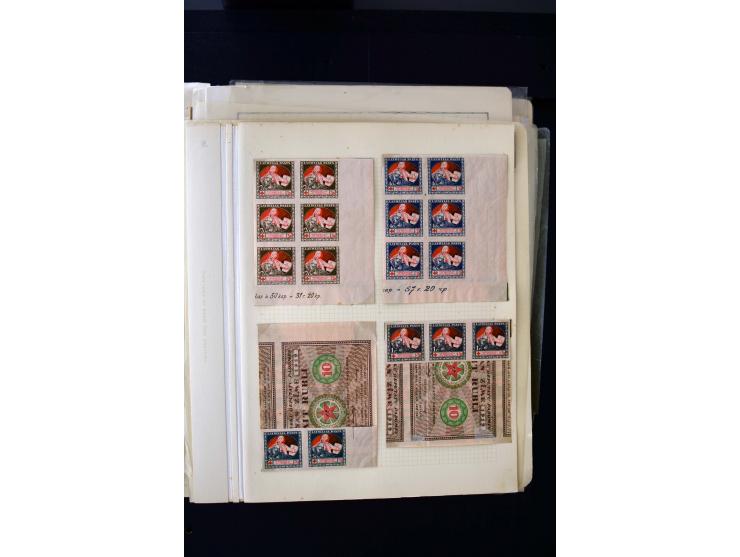  1920, Red Cross, mostly unused collection with many multiples, partially imperforated stamps and multiples, plate flaws and 