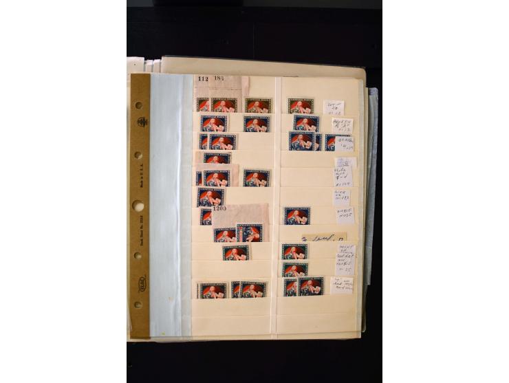  1920, Red Cross, mostly unused collection with many multiples, partially imperforated stamps and multiples, plate flaws and 