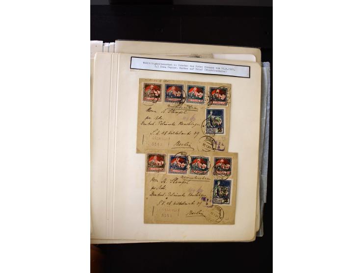  1920, Red Cross, mostly unused collection with many multiples, partially imperforated stamps and multiples, plate flaws and 