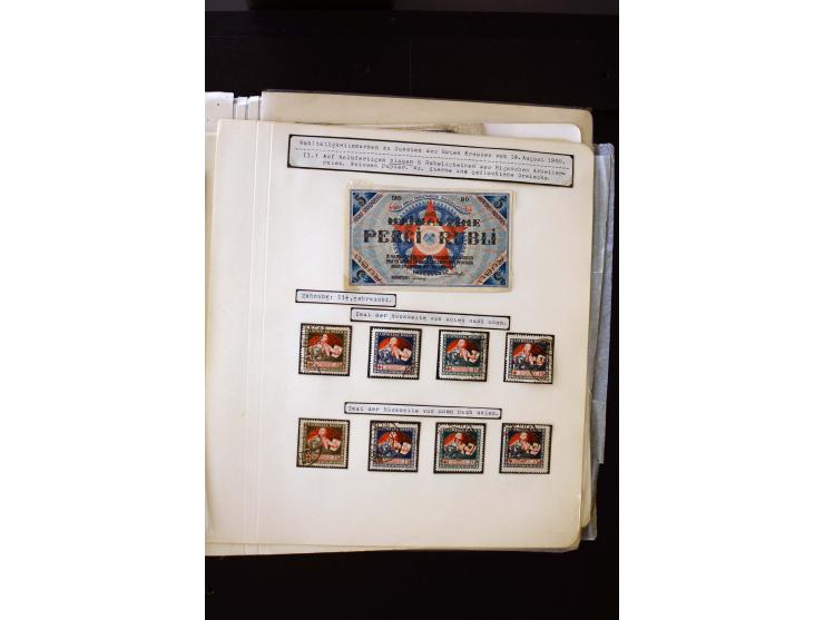  1920, Red Cross, mostly unused collection with many multiples, partially imperforated stamps and multiples, plate flaws and 