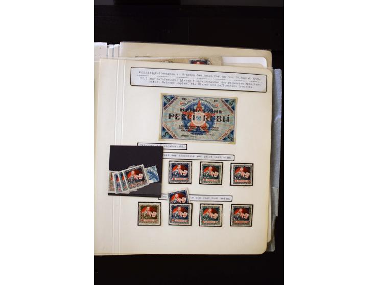  1920, Red Cross, mostly unused collection with many multiples, partially imperforated stamps and multiples, plate flaws and 
