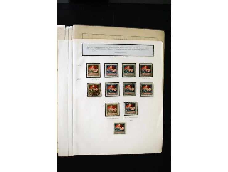  1920, Red Cross, mostly unused collection with many multiples, partially imperforated stamps and multiples, plate flaws and 