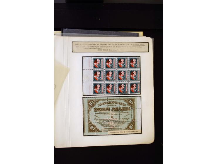  1920, Red Cross, mostly unused collection with many multiples, partially imperforated stamps and multiples, plate flaws and 