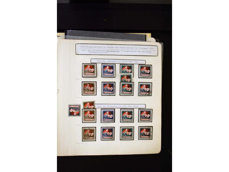  1920, Red Cross, mostly unused collection with many multiples, partially imperforated stamps and multiples, plate flaws and 