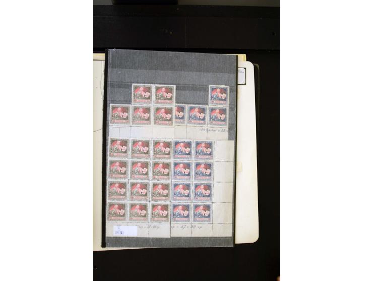 1920, Red Cross, mostly unused collection with many multiples, partially imperforated stamps and multiples, plate flaws and 