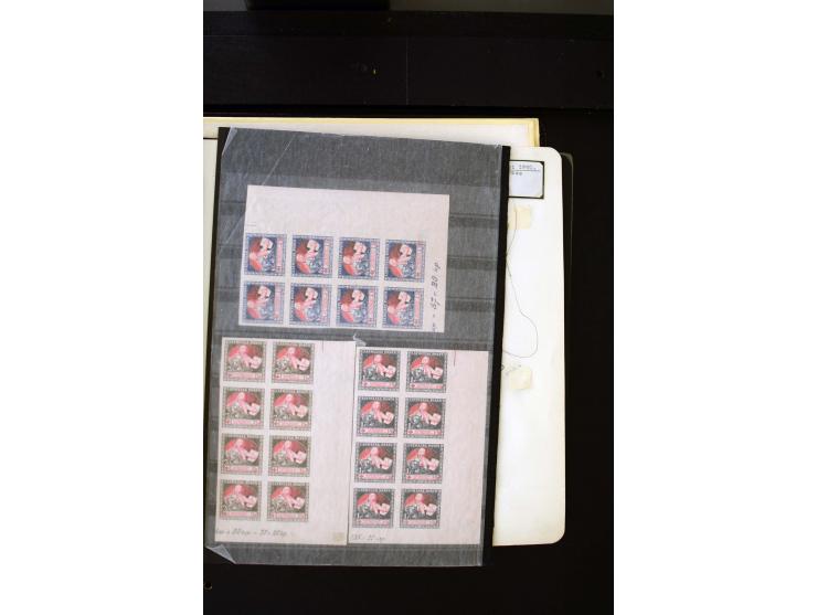  1920, Red Cross, mostly unused collection with many multiples, partially imperforated stamps and multiples, plate flaws and 
