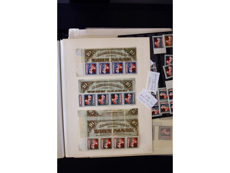  1920, Red Cross, mostly unused collection with many multiples, partially imperforated stamps and multiples, plate flaws and 