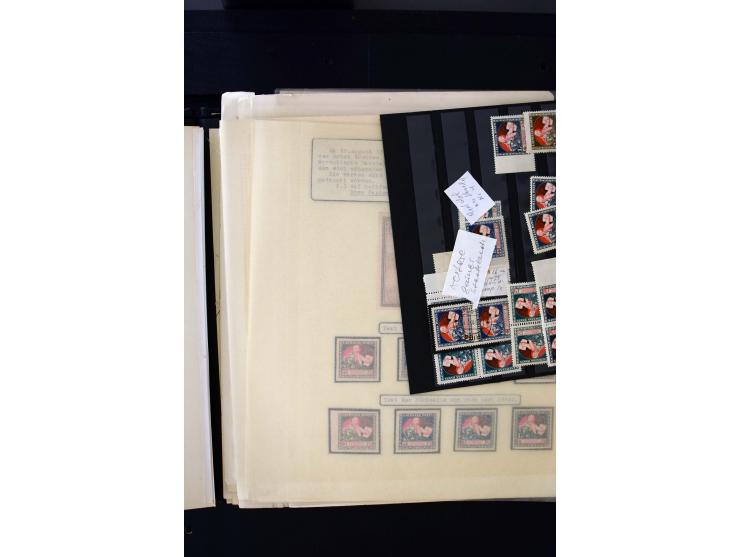  1920, Red Cross, mostly unused collection with many multiples, partially imperforated stamps and multiples, plate flaws and 