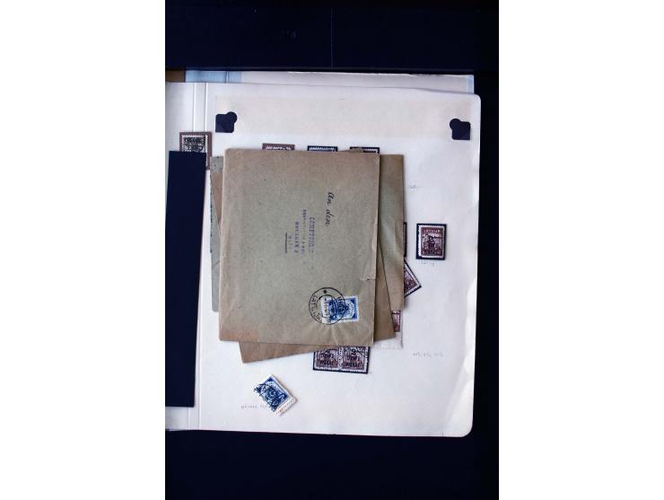 1920, 10 - 30 r. and 2 r., unused and used collection containing Mi.-No. 10 - 30 as pair imperforated between, also offsets, 
