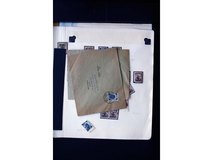 1920, 10 - 30 r. and 2 r., unused and used collection containing Mi.-No. 10 - 30 as pair imperforated between, also offsets, 