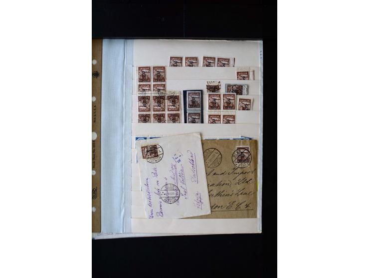 1920, 10 - 30 r. and 2 r., unused and used collection containing Mi.-No. 10 - 30 as pair imperforated between, also offsets, 
