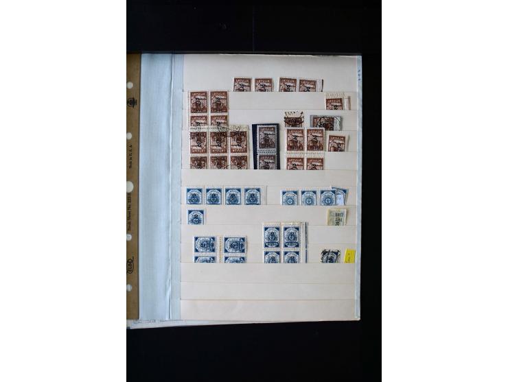 1920, 10 - 30 r. and 2 r., unused and used collection containing Mi.-No. 10 - 30 as pair imperforated between, also offsets, 