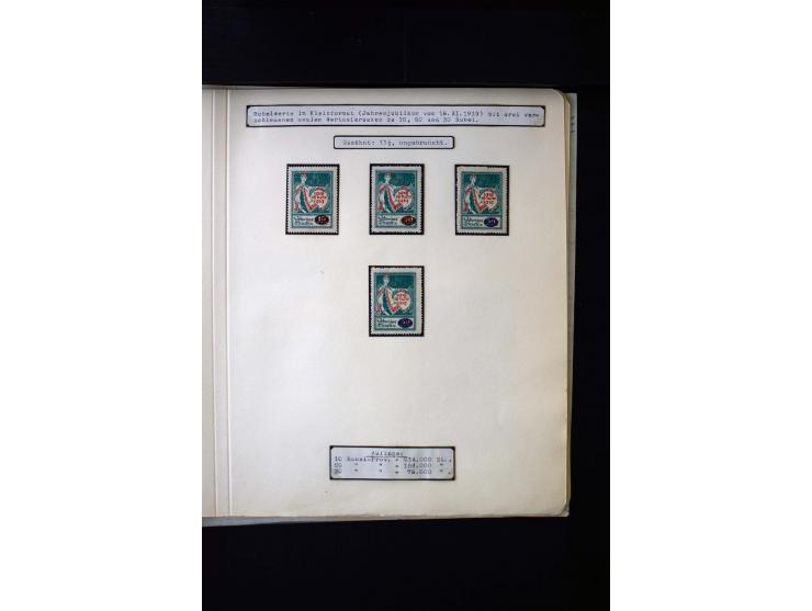 1920, 10 - 30 r. and 2 r., unused and used collection containing Mi.-No. 10 - 30 as pair imperforated between, also offsets, 