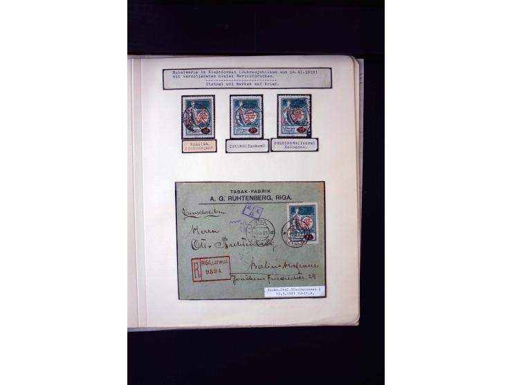 1920, 10 - 30 r. and 2 r., unused and used collection containing Mi.-No. 10 - 30 as pair imperforated between, also offsets, 