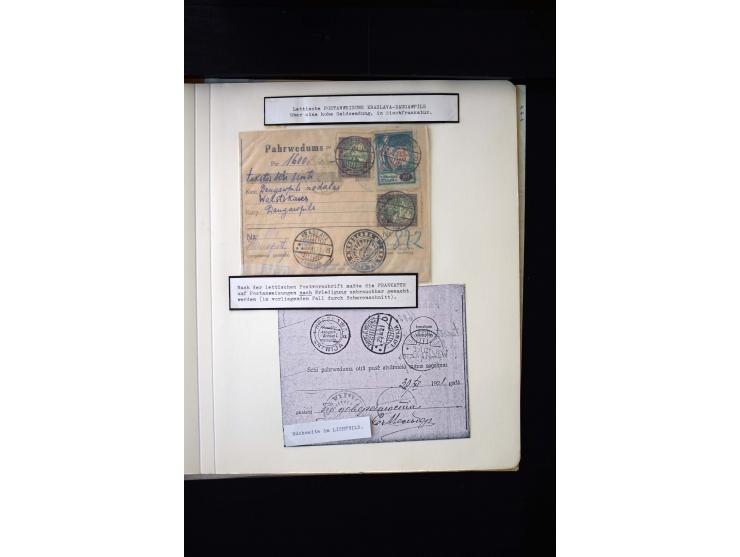 1920, 10 - 30 r. and 2 r., unused and used collection containing Mi.-No. 10 - 30 as pair imperforated between, also offsets, 