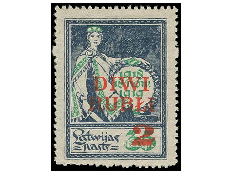 2 r. light red-orange overprint, unused, fine