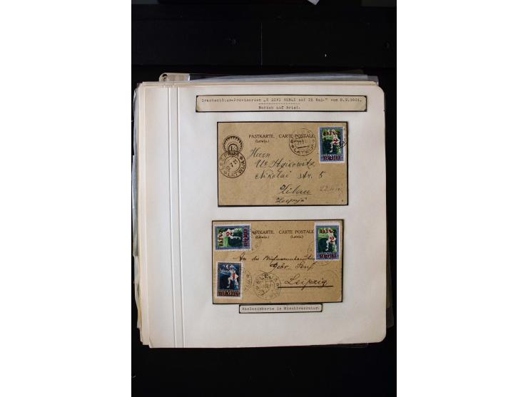 1920/21, Surcharge on Liberation of Courland and Constitutional Assembly, unused and used collection with many varieties like