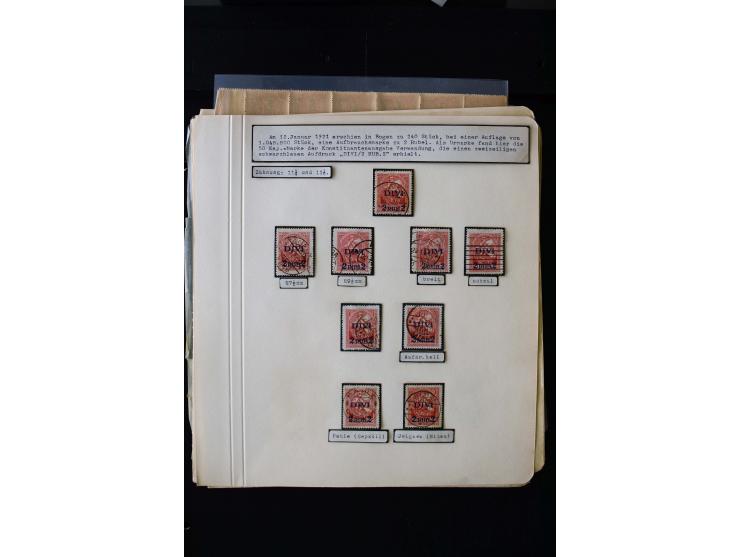 1920/21, Surcharge on Liberation of Courland and Constitutional Assembly, unused and used collection with many varieties like