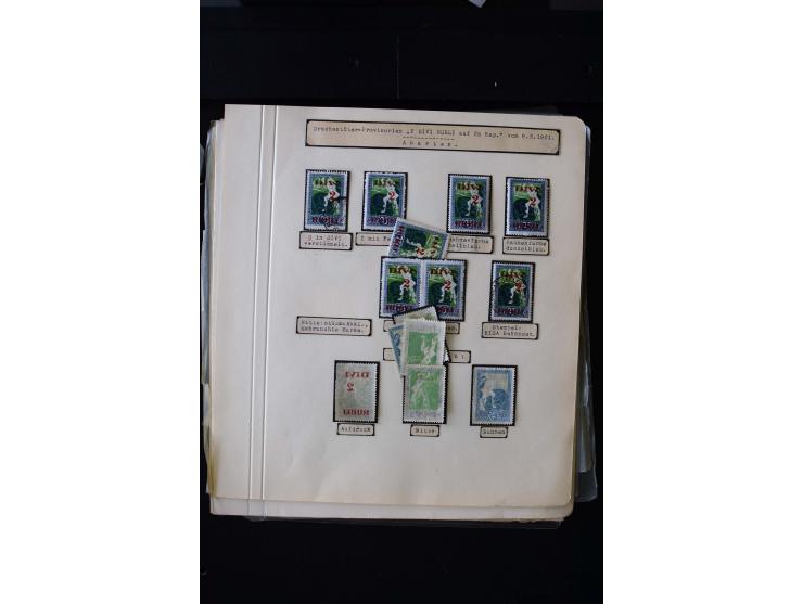 1920/21, Surcharge on Liberation of Courland and Constitutional Assembly, unused and used collection with many varieties like