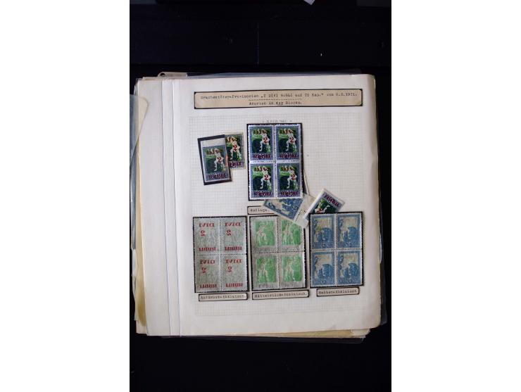 1920/21, Surcharge on Liberation of Courland and Constitutional Assembly, unused and used collection with many varieties like