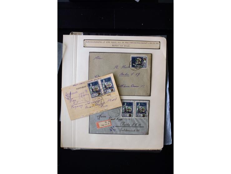 1920/21, Surcharge on Liberation of Courland and Constitutional Assembly, unused and used collection with many varieties like