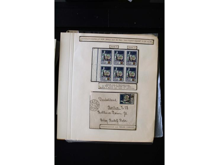 1920/21, Surcharge on Liberation of Courland and Constitutional Assembly, unused and used collection with many varieties like
