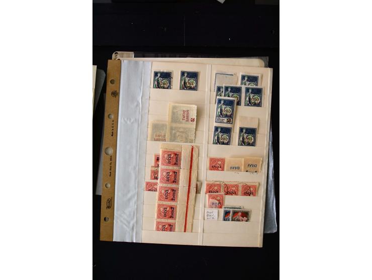1920/21, Surcharge on Liberation of Courland and Constitutional Assembly, unused and used collection with many varieties like