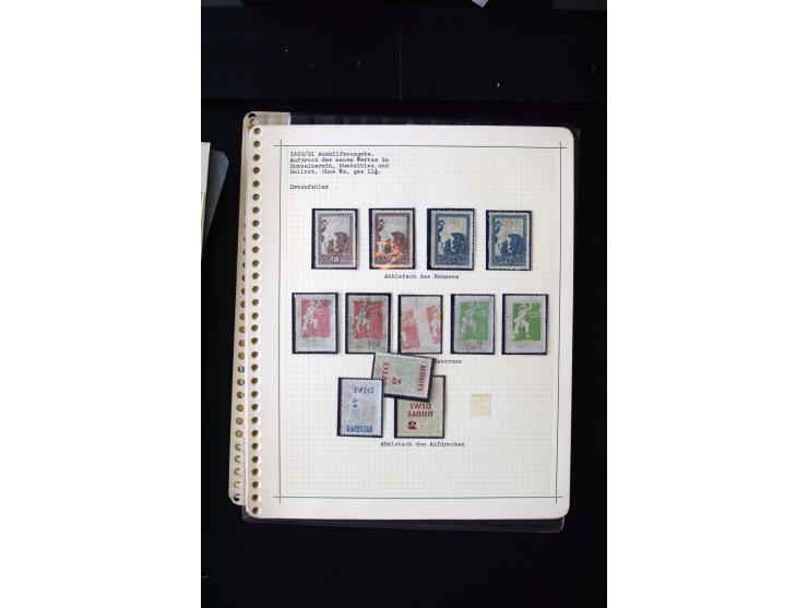 1920/21, Surcharge on Liberation of Courland and Constitutional Assembly, unused and used collection with many varieties like