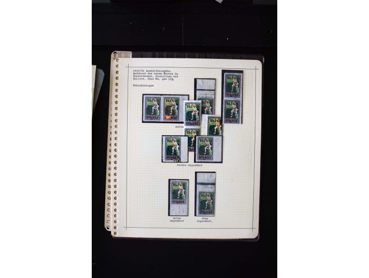1920/21, Surcharge on Liberation of Courland and Constitutional Assembly, unused and used collection with many varieties like