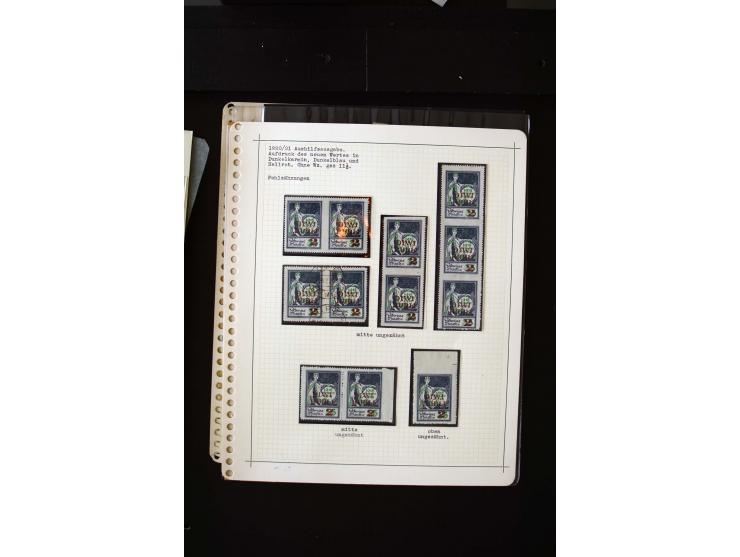 1920/21, Surcharge on Liberation of Courland and Constitutional Assembly, unused and used collection with many varieties like