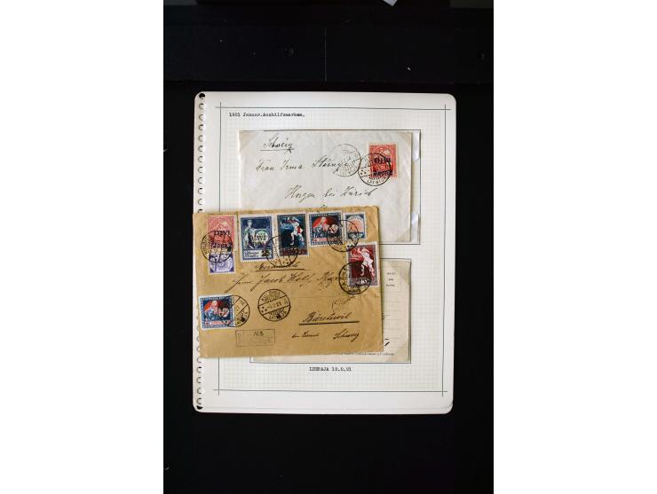1920/21, Surcharge on Liberation of Courland and Constitutional Assembly, unused and used collection with many varieties like