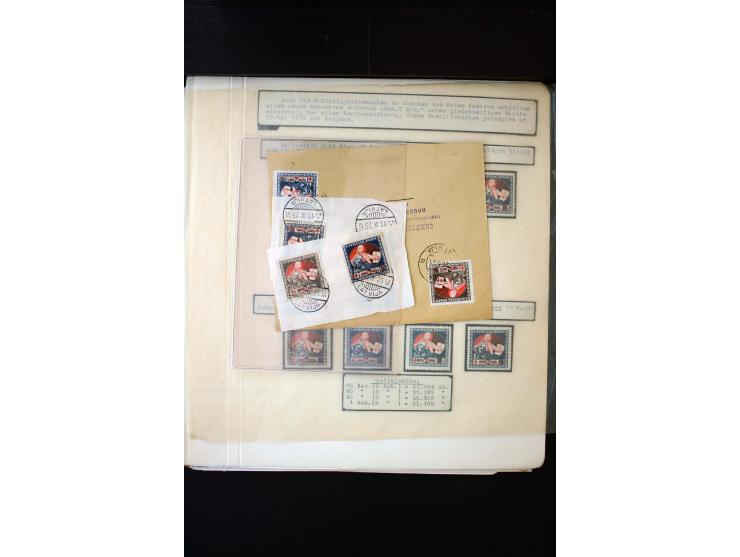 1921, Red Cross 2 r., interesting unused and used collection with several sets on blue reverse, fine
