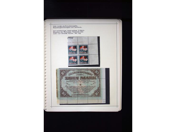 1921, Red Cross 2 r., interesting unused and used collection with several sets on blue reverse, fine