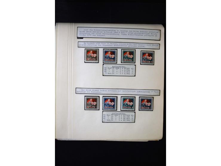 1921, Red Cross 2 r., interesting unused and used collection with several sets on blue reverse, fine