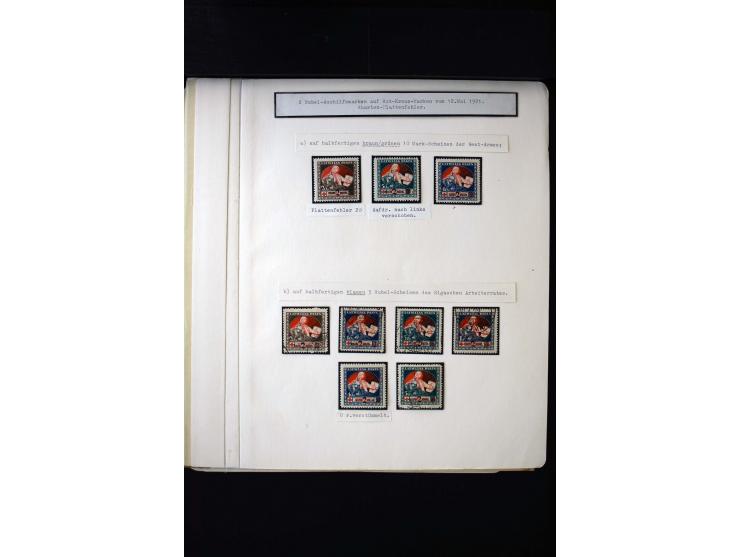 1921, Red Cross 2 r., interesting unused and used collection with several sets on blue reverse, fine