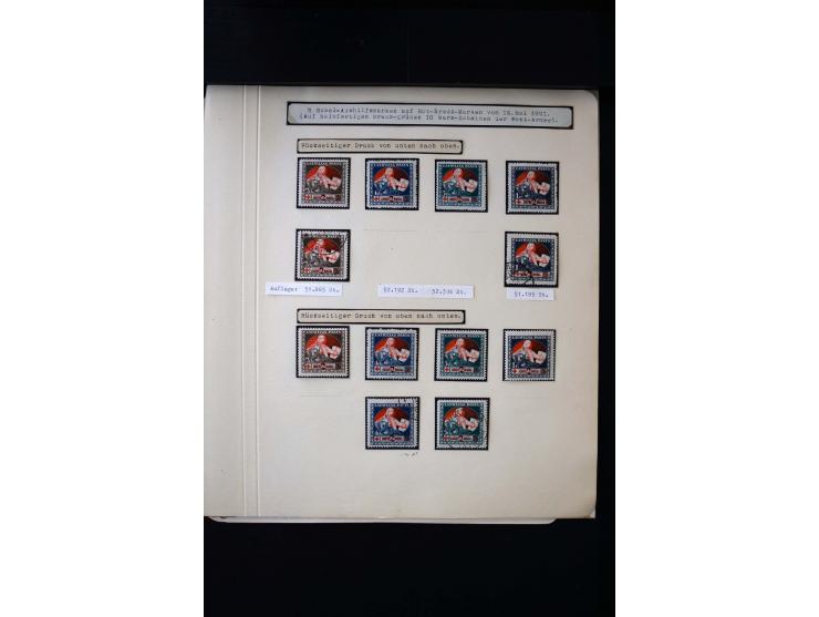 1921, Red Cross 2 r., interesting unused and used collection with several sets on blue reverse, fine