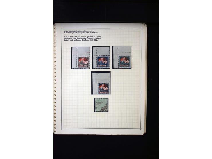 1921, Red Cross 2 r., interesting unused and used collection with several sets on blue reverse, fine