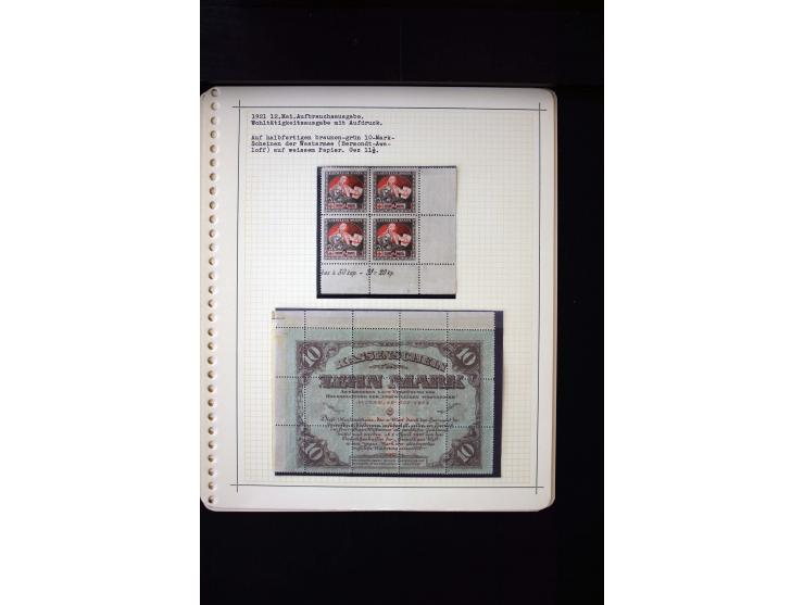 1921, Red Cross 2 r., interesting unused and used collection with several sets on blue reverse, fine