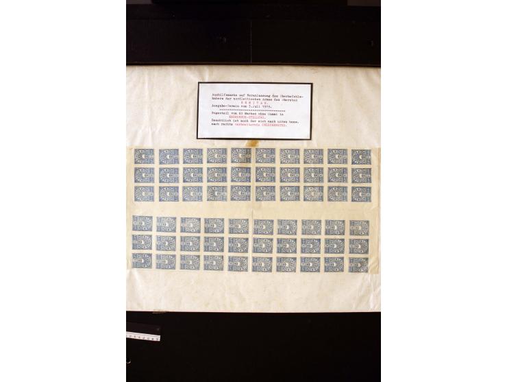 1921, Red Cross surcharged, 2 r. on 40 k.-1 r., each as block of 88 with sheet margins on blue reverse and each as complete s