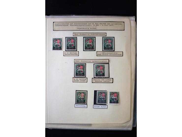 1921, Overprint-Issue 10 - 100 r., interesting unused and used collection with different overprint types, offsets, perforatio
