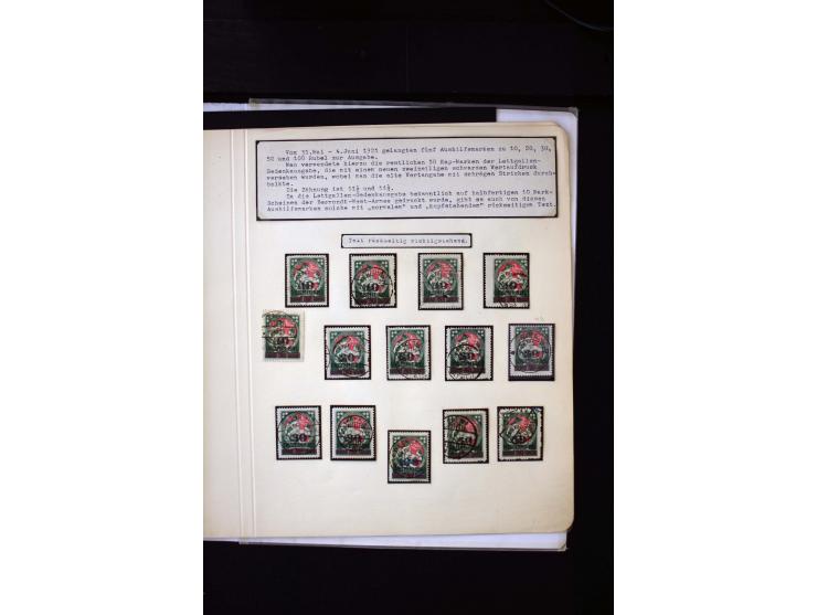 1921, Overprint-Issue 10 - 100 r., interesting unused and used collection with different overprint types, offsets, perforatio