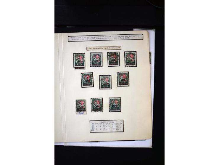 1921, Overprint-Issue 10 - 100 r., interesting unused and used collection with different overprint types, offsets, perforatio