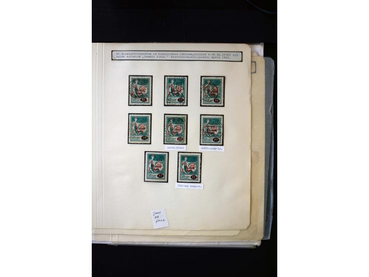 1921, Overprint-Issue 10 - 100 r., interesting unused and used collection with different overprint types, offsets, perforatio