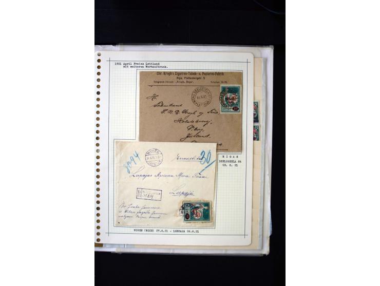 1921, Overprint-Issue 10 - 100 r., interesting unused and used collection with different overprint types, offsets, perforatio