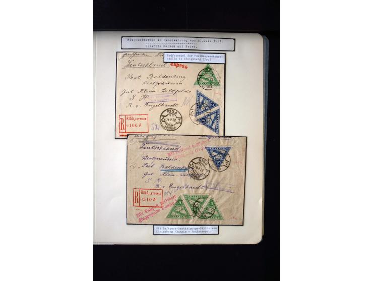 1921, Airmail 10-20 r., unused and used collection, including some pairs imperforated between, different perforations and 3 c