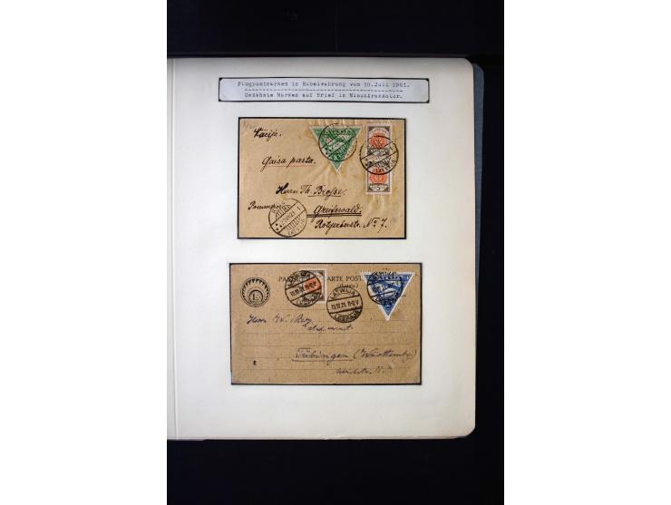 1921, Airmail 10-20 r., unused and used collection, including some pairs imperforated between, different perforations and 3 c