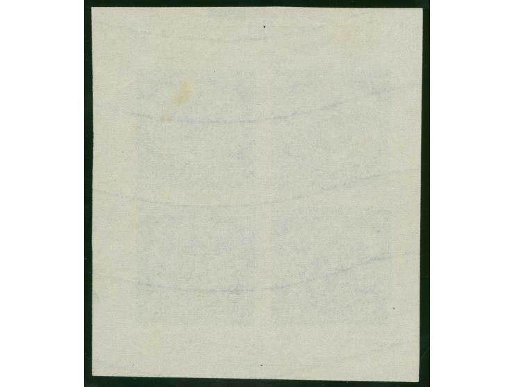 1922, 50 and 100 rbl. dark green / light green as sheetlet (91X103mm) on watermarked paper, every stamp with different burela